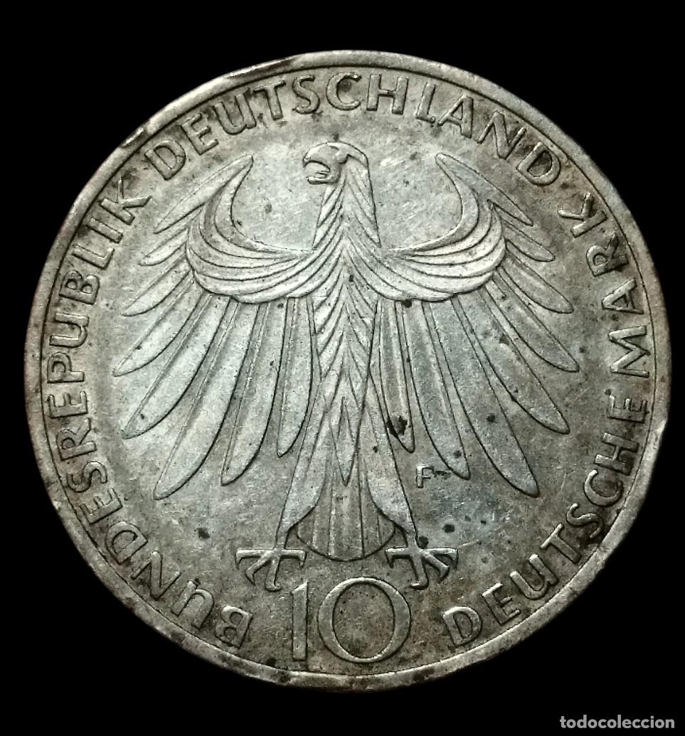 Monedas antiguas de Europa: Alemania. 10 Marcos (Deutsche Mark) 1972 - JJ.OO. M&uacute;nich (Dos Atletas) - Plata - Ceca F
