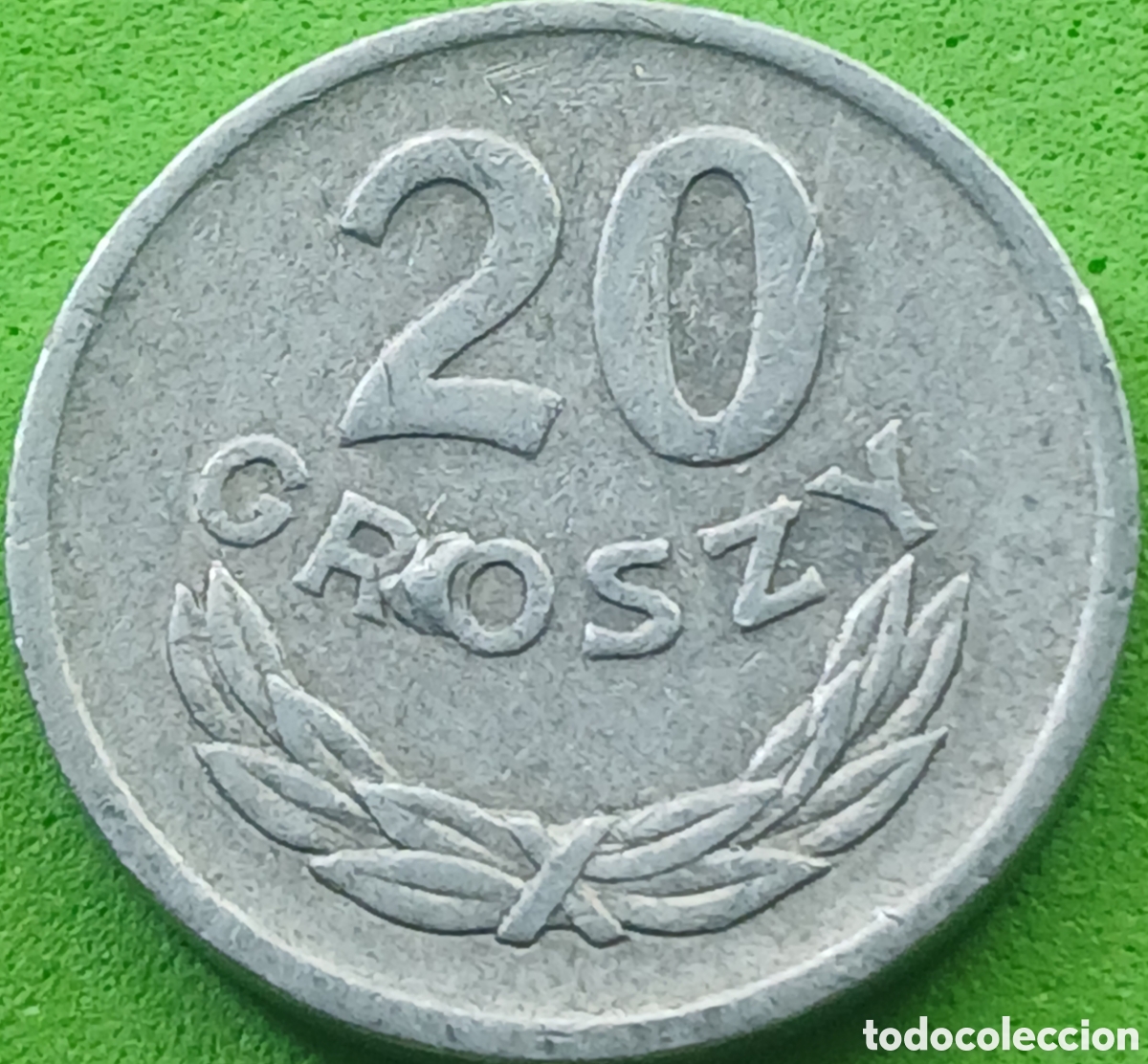 Monedas antiguas de Europa: Polonia 20 groszy 1975 Y#A47 exceso de metal ( entre R y O)