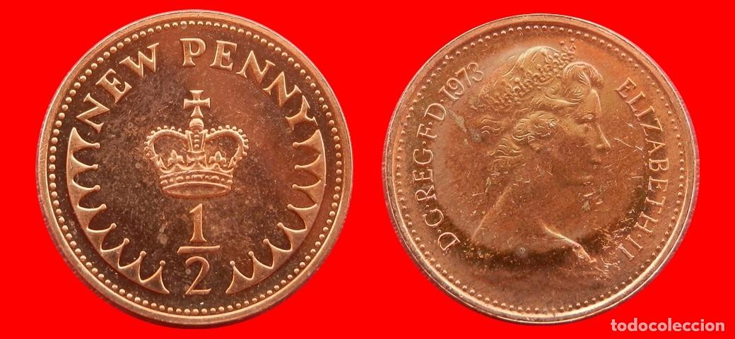Monedas antiguas de Europa: 1/2 PENIQUE PENNY 1973 SIN CIRCULAR PROOF PROCEDENTE DE BLISTER INGLATERRA REINO UNIDO-9276SC