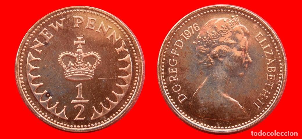 Monedas antiguas de Europa: 1/2 PENIQUE PENNY 1976 SIN CIRCULAR PROOF PROCEDENTE DE BLISTER INGLATERRA REINO UNIDO-9278SC