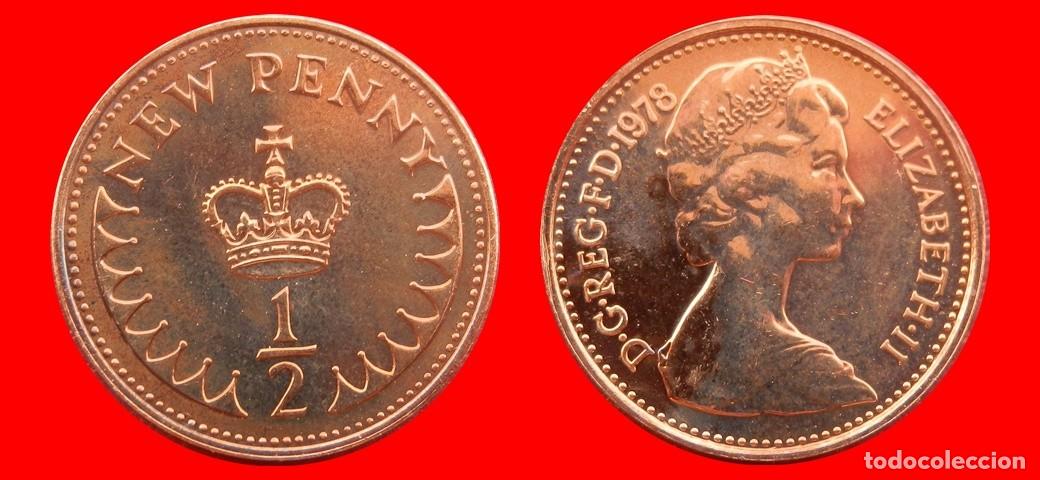 Monedas antiguas de Europa: 1/2 PENIQUE PENNY 1978 SIN CIRCULAR PROOF PROCEDENTE DE BLISTER INGLATERRA REINO UNIDO-9280SC