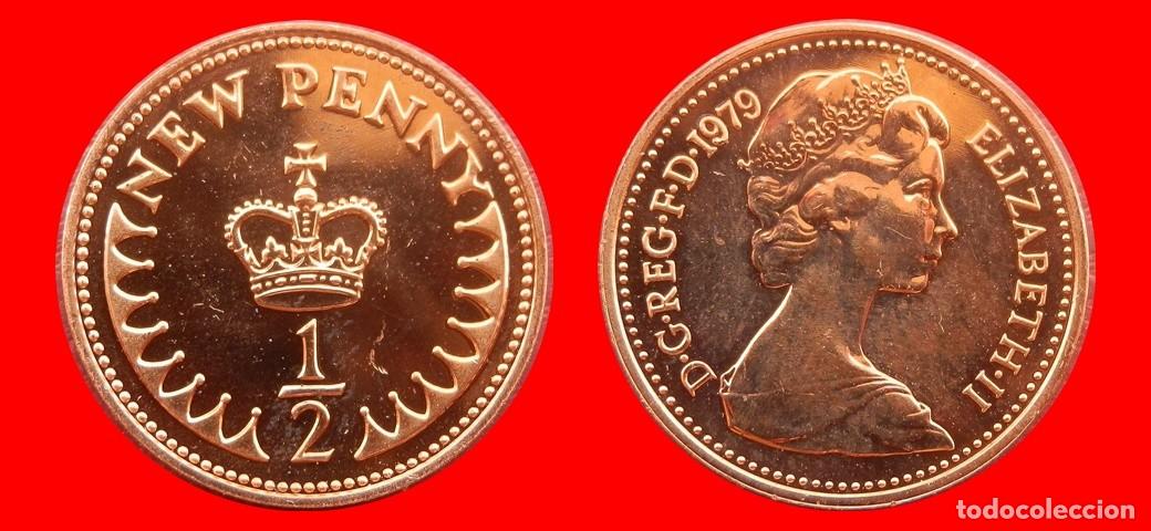 Monedas antiguas de Europa: 1/2 PENIQUE PENNY 1979 SIN CIRCULAR PROOF PROCEDENTE DE BLISTER INGLATERRA REINO UNIDO-9281SC