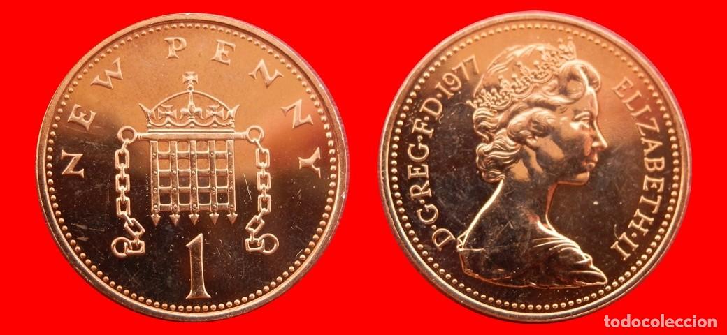 Monedas antiguas de Europa: 1 PENIQUE PENNY 1977 SIN CIRCULAR PROOF PROCEDENTE DE BLISTER INGLATERRA REINO UNIDO-9288SC