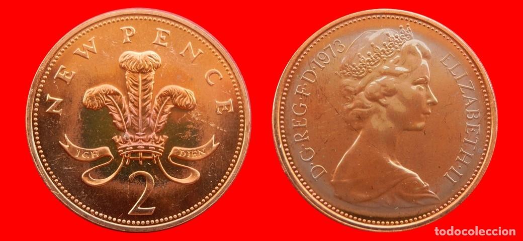 Monedas antiguas de Europa: 2 PENIQUES PENCE 1973 SIN CIRCULAR PROOF PROCEDENTE DE BLISTER INGLATERRA REINO UNIDO-9294SC