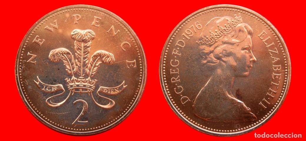 Monedas antiguas de Europa: 2 PENIQUES PENCE 1976 SIN CIRCULAR PROOF PROCEDENTE DE BLISTER INGLATERRA REINO UNIDO-9296SC