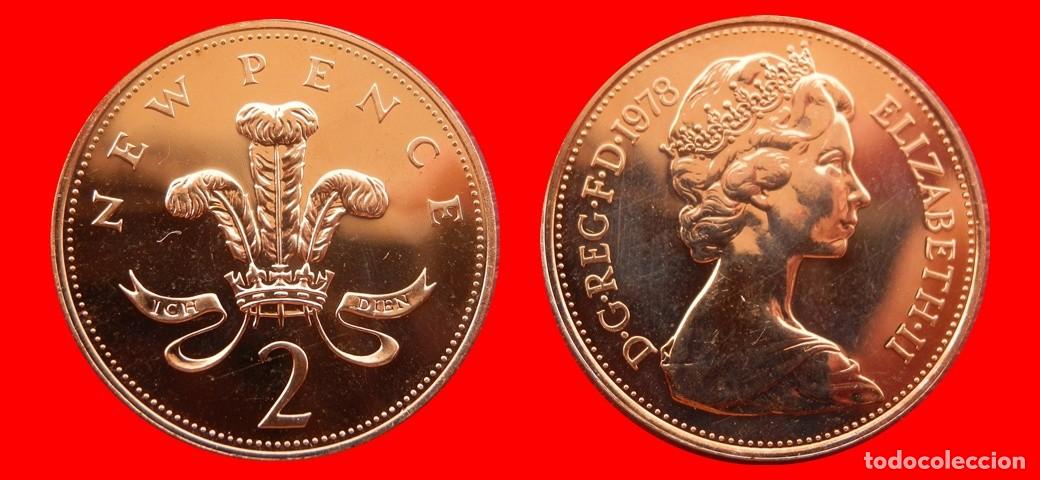 Monedas antiguas de Europa: 2 PENIQUES PENCE 1978 SIN CIRCULAR PROOF PROCEDENTE DE BLISTER INGLATERRA REINO UNIDO-9298SC