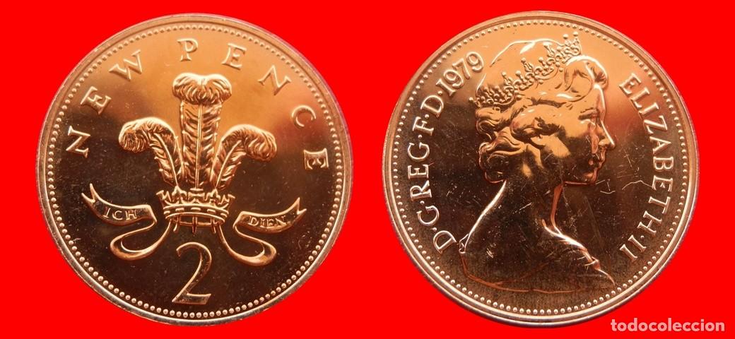 Monedas antiguas de Europa: 2 PENIQUES PENCE 1979 SIN CIRCULAR PROOF PROCEDENTE DE BLISTER INGLATERRA REINO UNIDO-9299SC