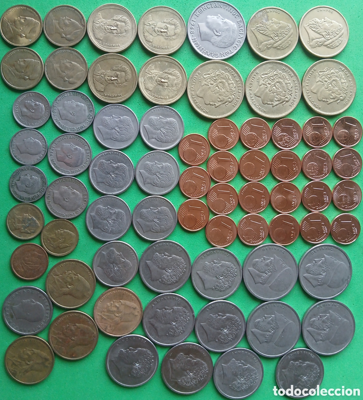 Monedas antiguas de Europa: Grecia 1954 - 2024. Lote 70 monedas/ diferentes fechas.