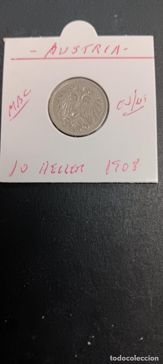 Monedas antiguas de Europa: AUSTRIA 10 HELLER 1908 MBC KM=2802 (CUPRONIQUEL)