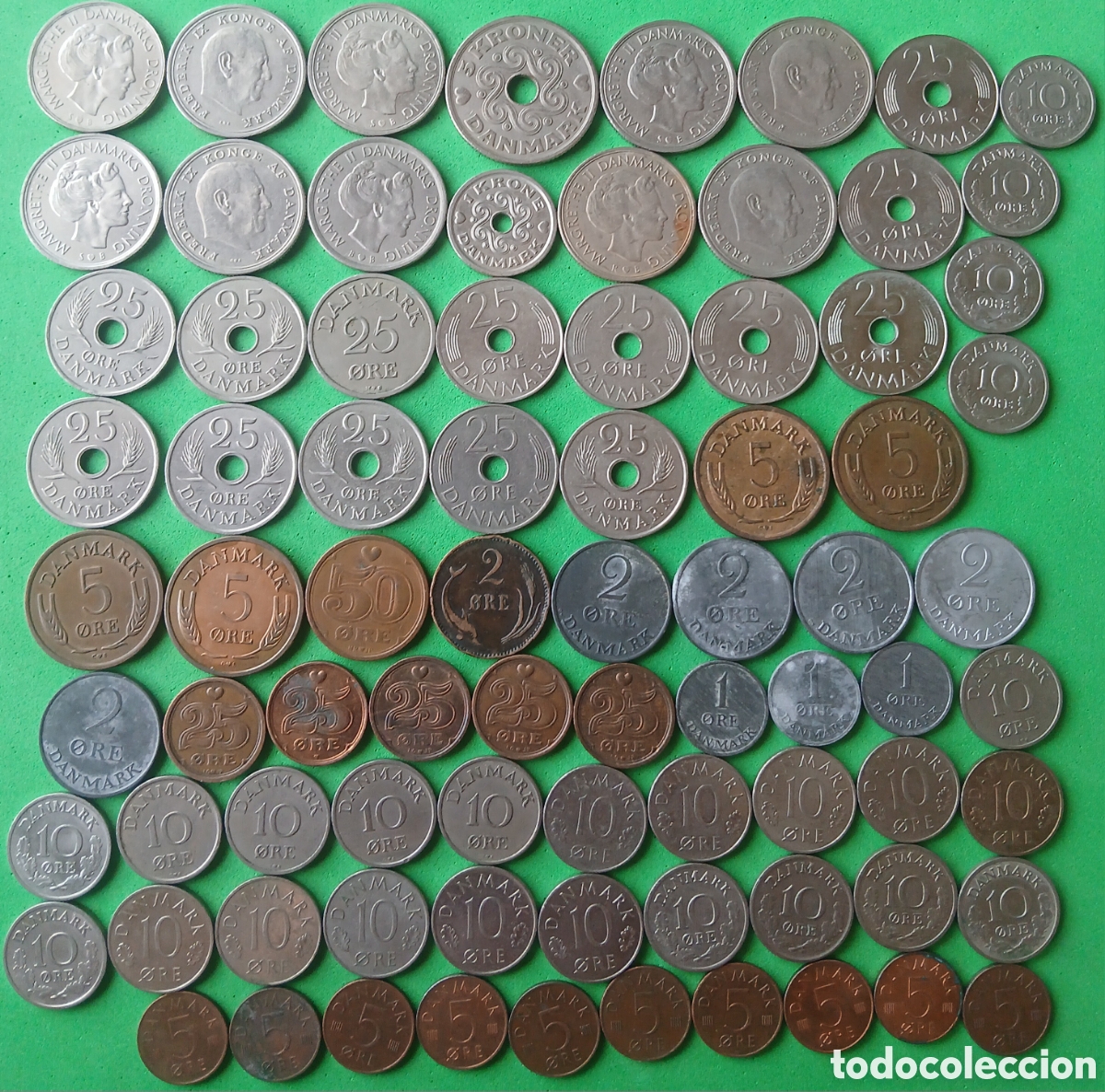 Monedas antiguas de Europa: Dinamarca 1889-2002 lote 79 monedas diferentes. Leer descripci&oacute;n.