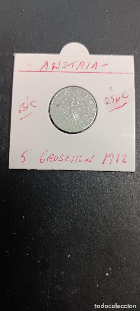 Monedas antiguas de Europa: AUSTRIA 5 GROSCHEN 1972 BC KM=2875 (ZINC)
