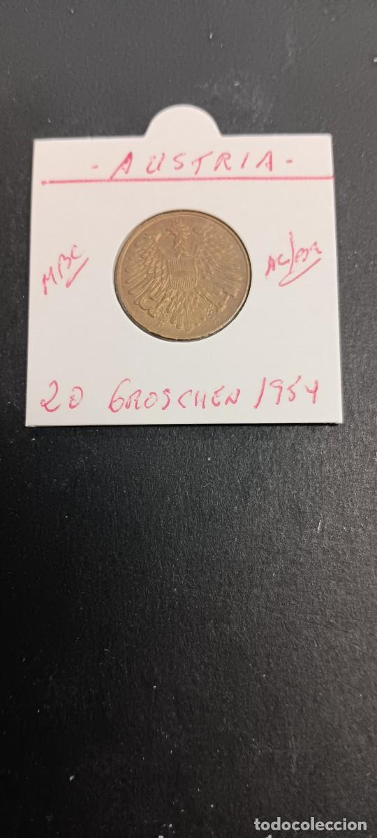 Monedas antiguas de Europa: AUSTRIA 20 GROSCHEN 1954 MBC KM=2877 (ALUMINIO-BRONCE)