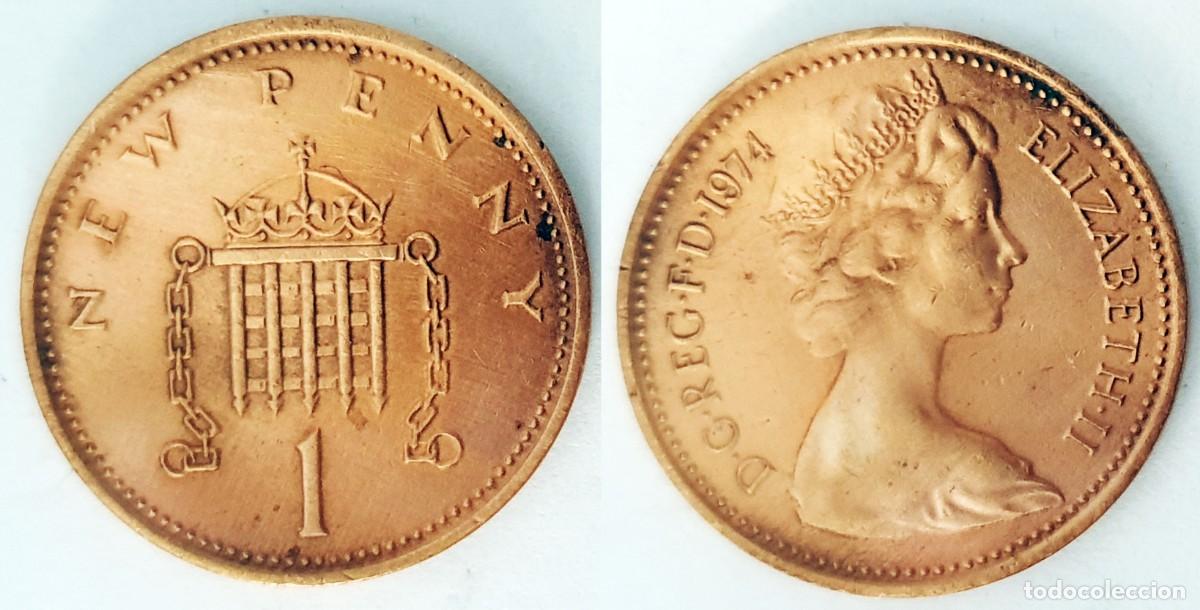 Monedas antiguas de Europa: Reino Unido 1 Nuevo Penique 1974 &ndash; KM#915