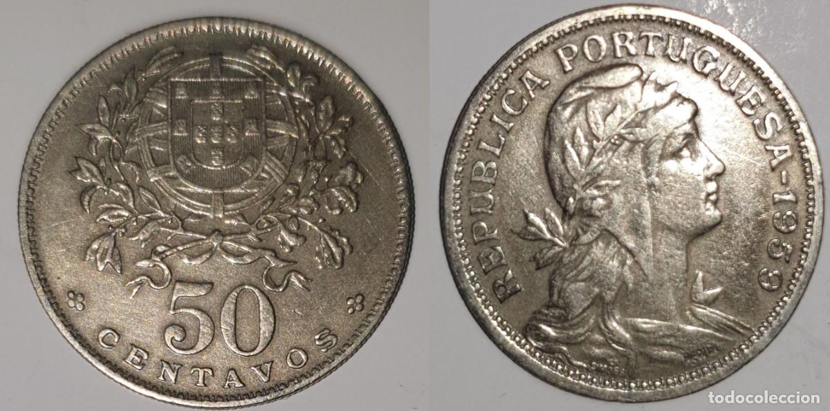 Monedas antiguas de Europa: Portugal 50 Centavos 1959 &ndash; KM#577