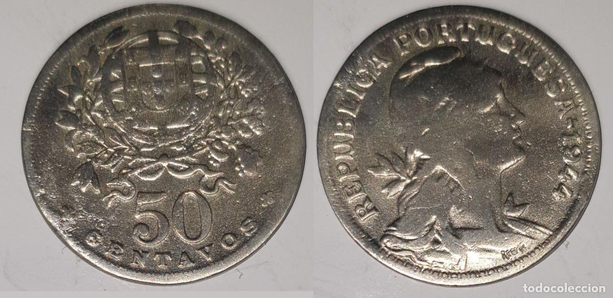 Monedas antiguas de Europa: Portugal 50 Centavos 1944 &ndash; KM#577
