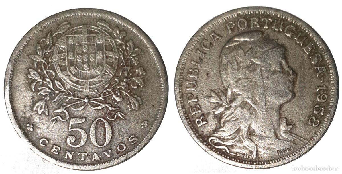Monedas antiguas de Europa: Portugal 50 Centavos 1958 &ndash; KM#577