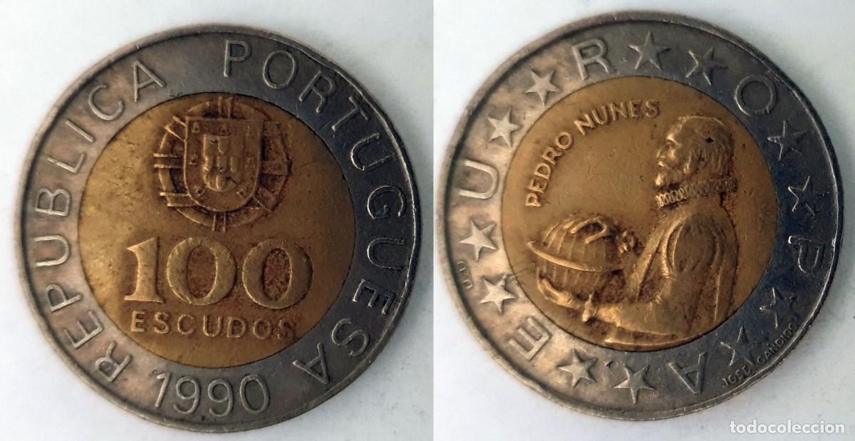 Monedas antiguas de Europa: Portugal 100 Escudos 1990 &ndash; Pedro Nunes &ndash; KM#645
