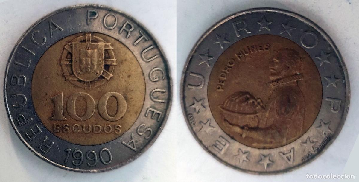 Monedas antiguas de Europa: Portugal 100 Escudos 1990 &ndash; Pedro Nunes &ndash; KM#645
