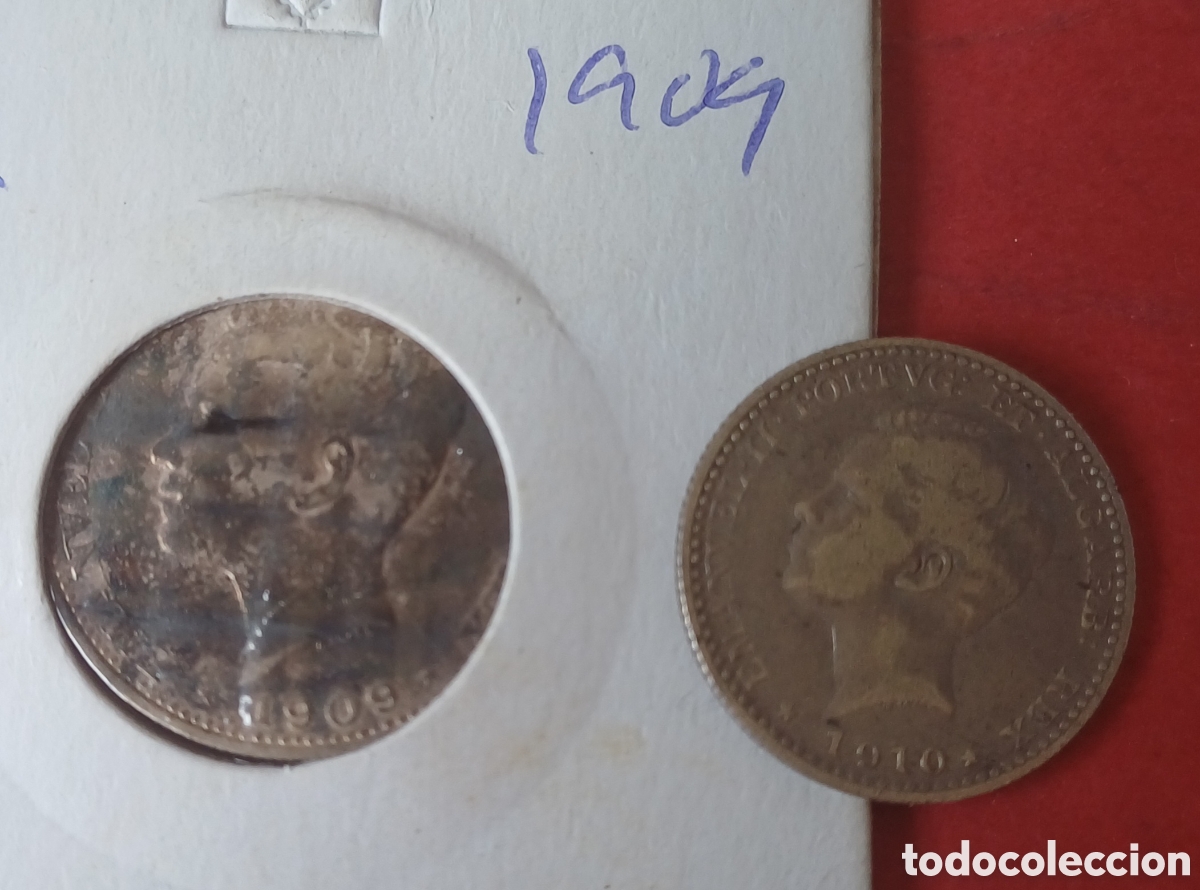 Monedas antiguas de Europa: Portugal lote de 2 monedas de plata. 200 reis y 100 reis