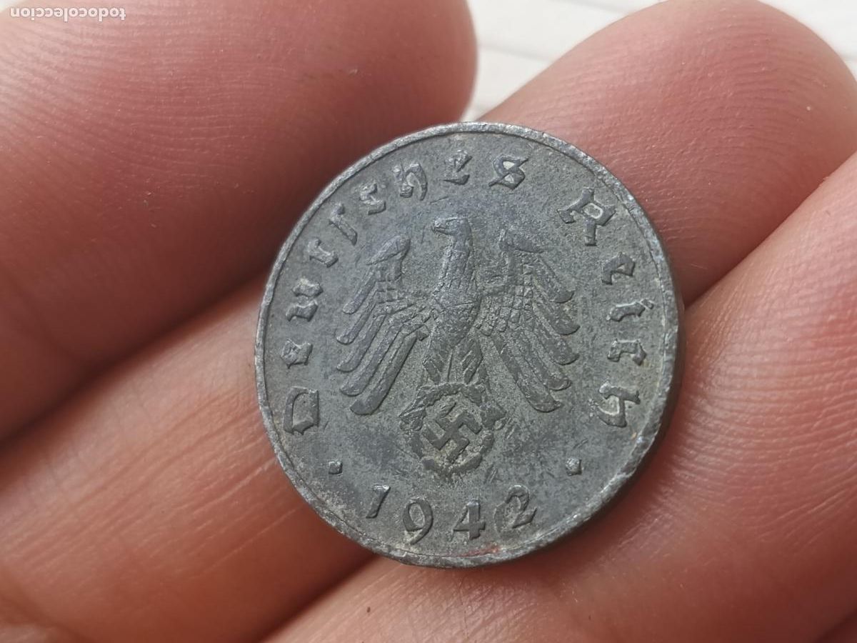 Monedas antiguas de Europa: Alemania. 10 reichspfennig de 1942 A