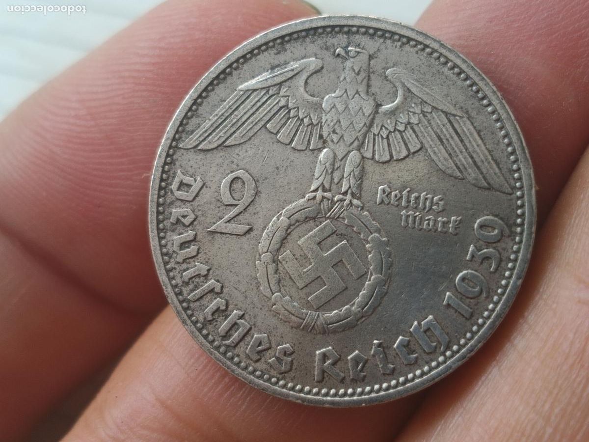 Monedas antiguas de Europa: Alemania nazi, 2 marcos de plata de 1939