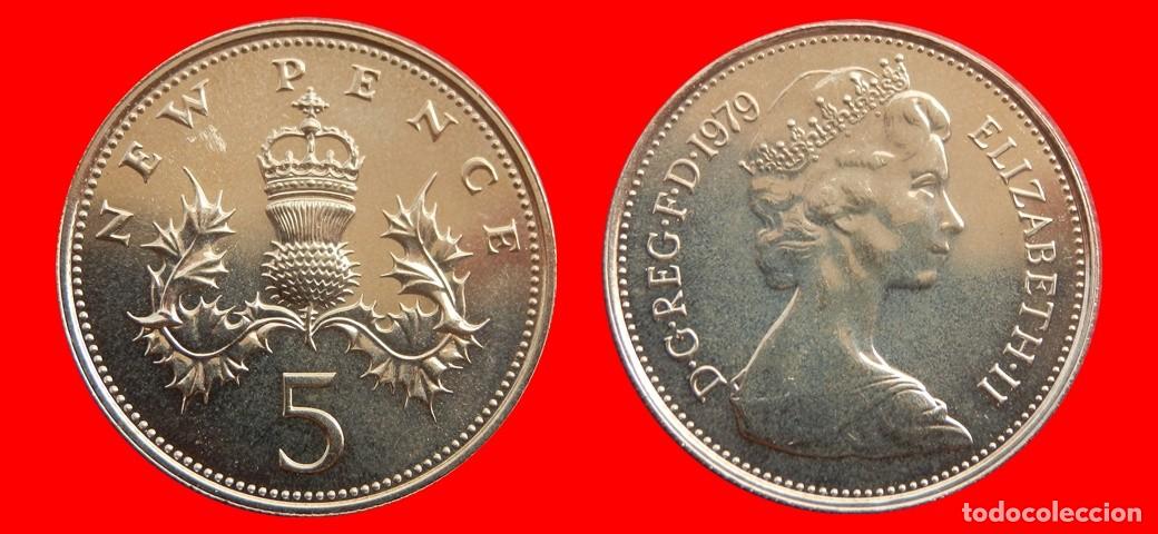 Monedas antiguas de Europa: 5 PENIQUES PENCE 1979 SIN CIRCULAR PROOF PROCEDENTE DE BLISTER INGLATERRA REINO UNIDO-9305SC