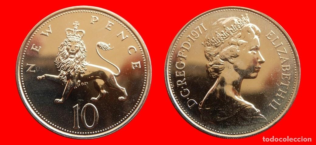 Monedas antiguas de Europa: 10 PENIQUES PENCE 1971 SIN CIRCULAR PROOF PROCEDENTE DE BLISTER INGLATERRA REINO UNIDO-9307SC
