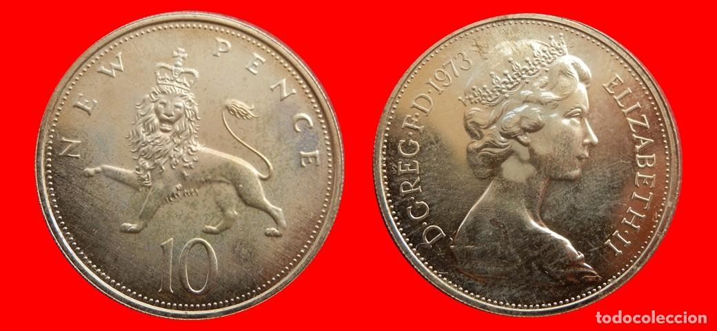 Monedas antiguas de Europa: 10 PENIQUES PENCE 1973 SIN CIRCULAR PROOF PROCEDENTE DE BLISTER INGLATERRA REINO UNIDO-9308SC