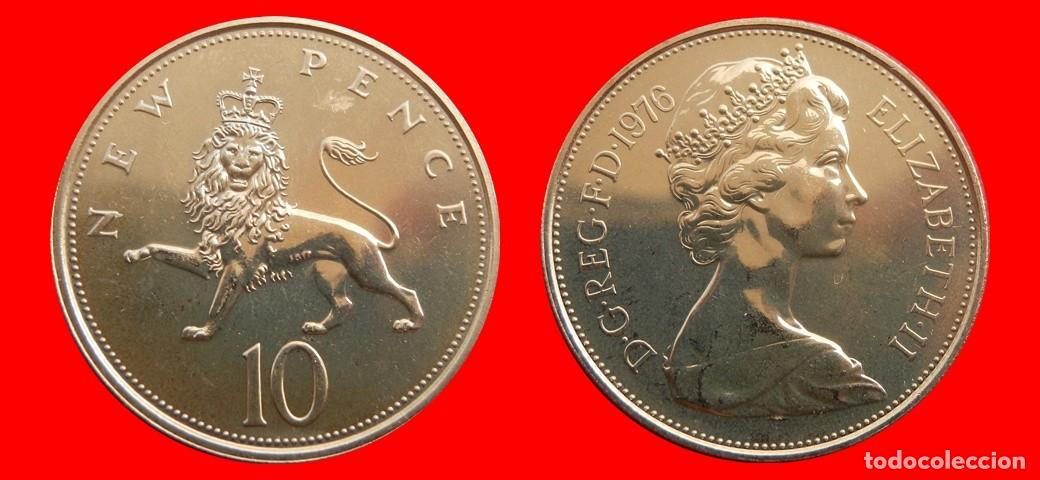 Monedas antiguas de Europa: 10 PENIQUES PENCE 1976 SIN CIRCULAR PROOF PROCEDENTE DE BLISTER INGLATERRA REINO UNIDO-9310SC