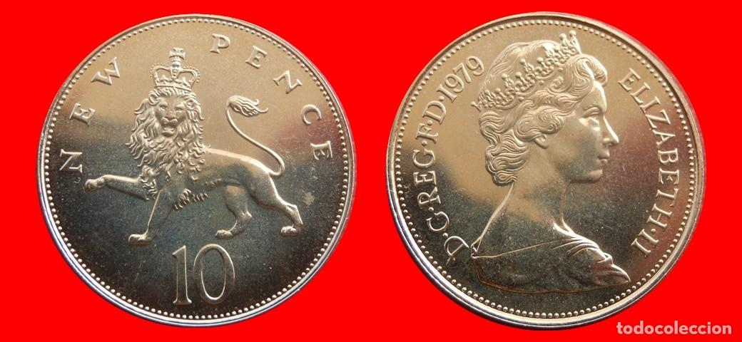 Monedas antiguas de Europa: 10 PENIQUES PENCE 1979 SIN CIRCULAR PROOF PROCEDENTE DE BLISTER INGLATERRA REINO UNIDO-9312SC