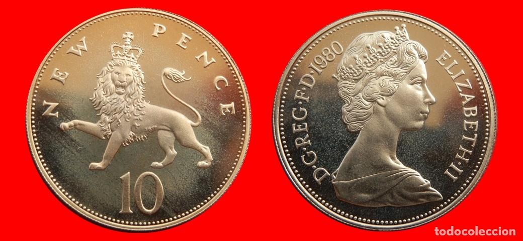 Monedas antiguas de Europa: 10 PENIQUES PENCE 1980 SIN CIRCULAR PROOF PROCEDENTE DE BLISTER INGLATERRA REINO UNIDO-9315SC