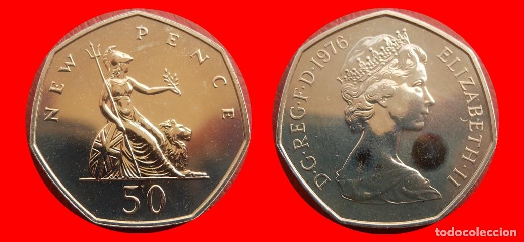 Monedas antiguas de Europa: 50 PENIQUES PENCE 1976 SIN CIRCULAR PROOF PROCEDENTE DE BLISTER INGLATERRA REINO UNIDO-9318SC