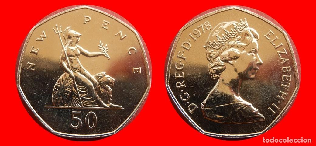 Monedas antiguas de Europa: 50 PENIQUES PENCE 1978 SIN CIRCULAR PROOF PROCEDENTE DE BLISTER INGLATERRA REINO UNIDO-9320SC