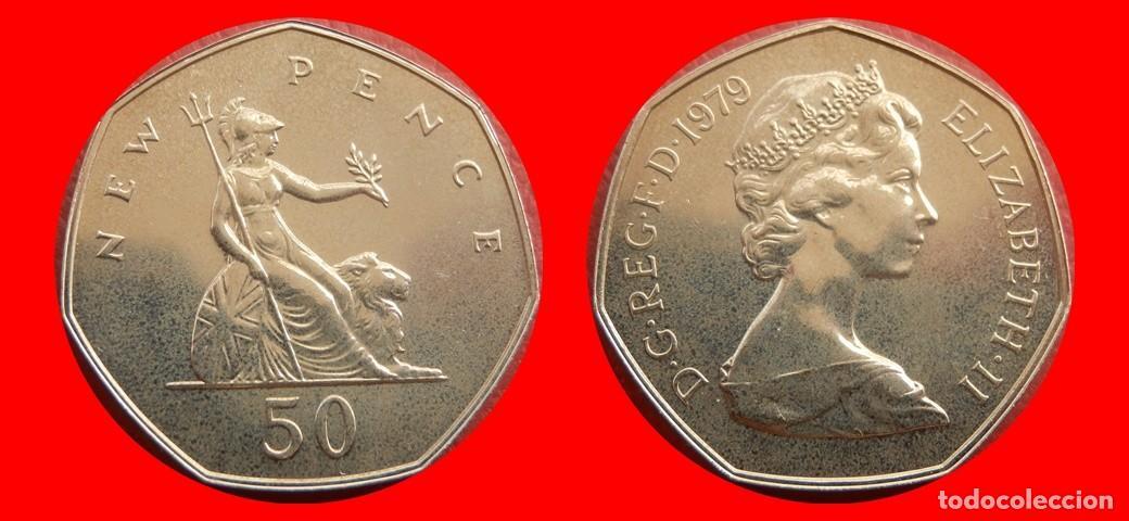 Monedas antiguas de Europa: 50 PENIQUES PENCE 1979 SIN CIRCULAR PROOF PROCEDENTE DE BLISTER INGLATERRA REINO UNIDO-9321SC
