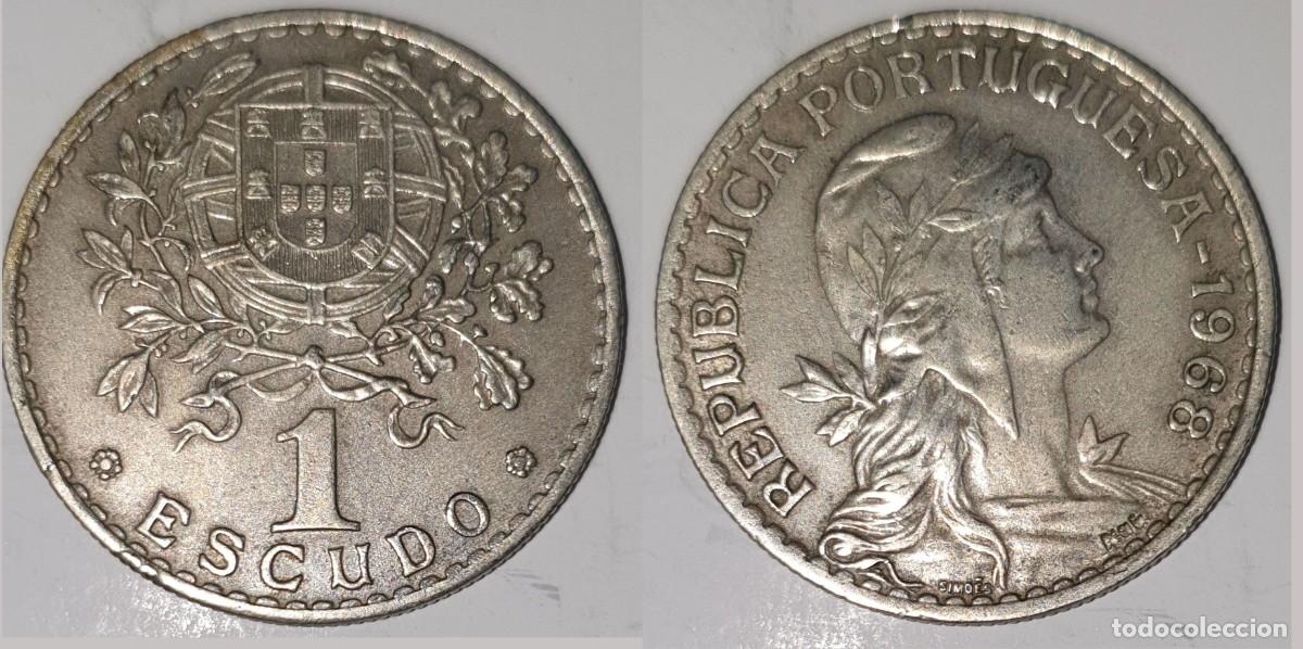 Monedas antiguas de Europa: Portugal 1 Escudo 1968 &ndash; KM#578