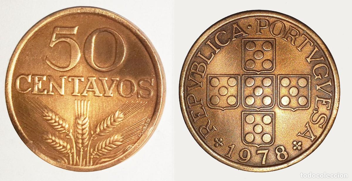 Monedas antiguas de Europa: Portugal 50 Centavos 1978 &ndash; Espigas de trigo &ndash; KM#596