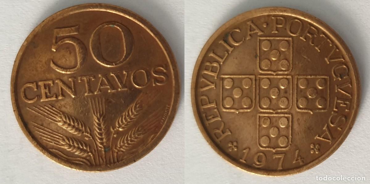 Monedas antiguas de Europa: Portugal 50 Centavos 1974 &ndash; Espigas de trigo &ndash; KM#596