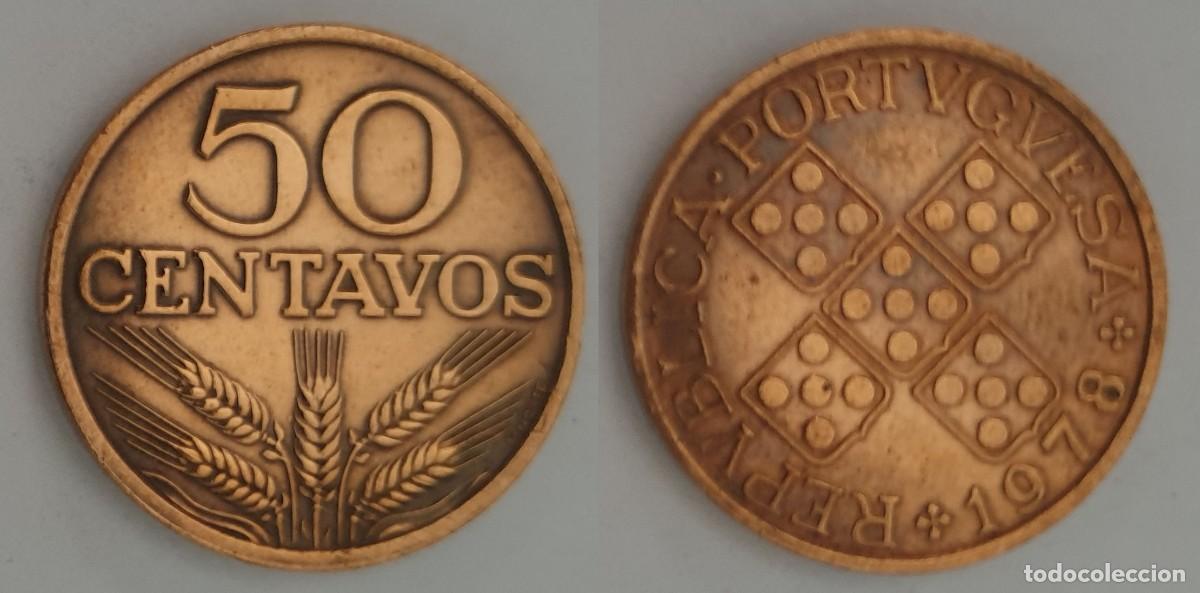 Monedas antiguas de Europa: Portugal 50 Centavos 1978 &ndash; Espigas de trigo &ndash; KM#596