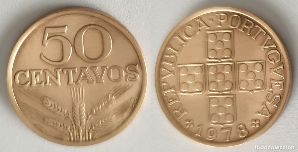 Monedas antiguas de Europa: Portugal 50 Centavos 1978 &ndash; Espigas de trigo &ndash; KM#596