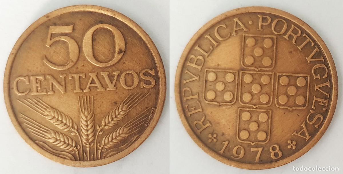 Monedas antiguas de Europa: Portugal 50 Centavos 1978 &ndash; Espigas de trigo &ndash; KM#596