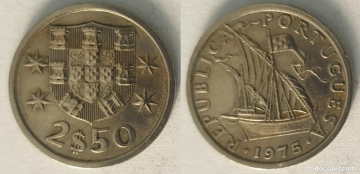 Monedas antiguas de Europa: Portugal 2$50 Escudos 1975 &ndash; Carabela &ndash; KM#590
