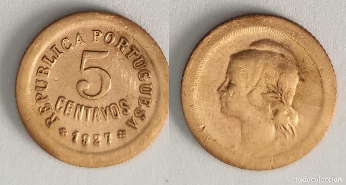 Monedas antiguas de Europa: Portugal 5 Centavos 1927 &ndash; KM#572