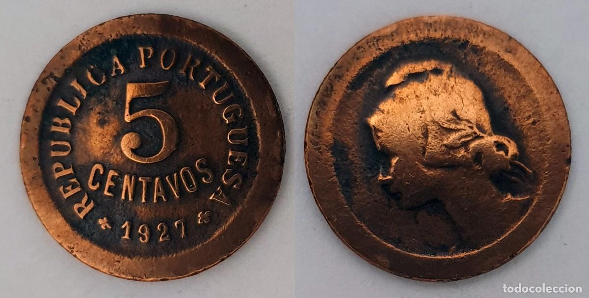 Monedas antiguas de Europa: Portugal 5 Centavos 1927 &ndash; KM#572