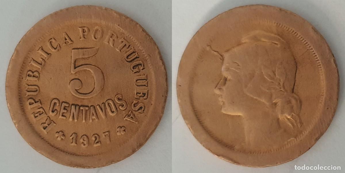 Monedas antiguas de Europa: Portugal 5 Centavos 1927 &ndash; KM#572