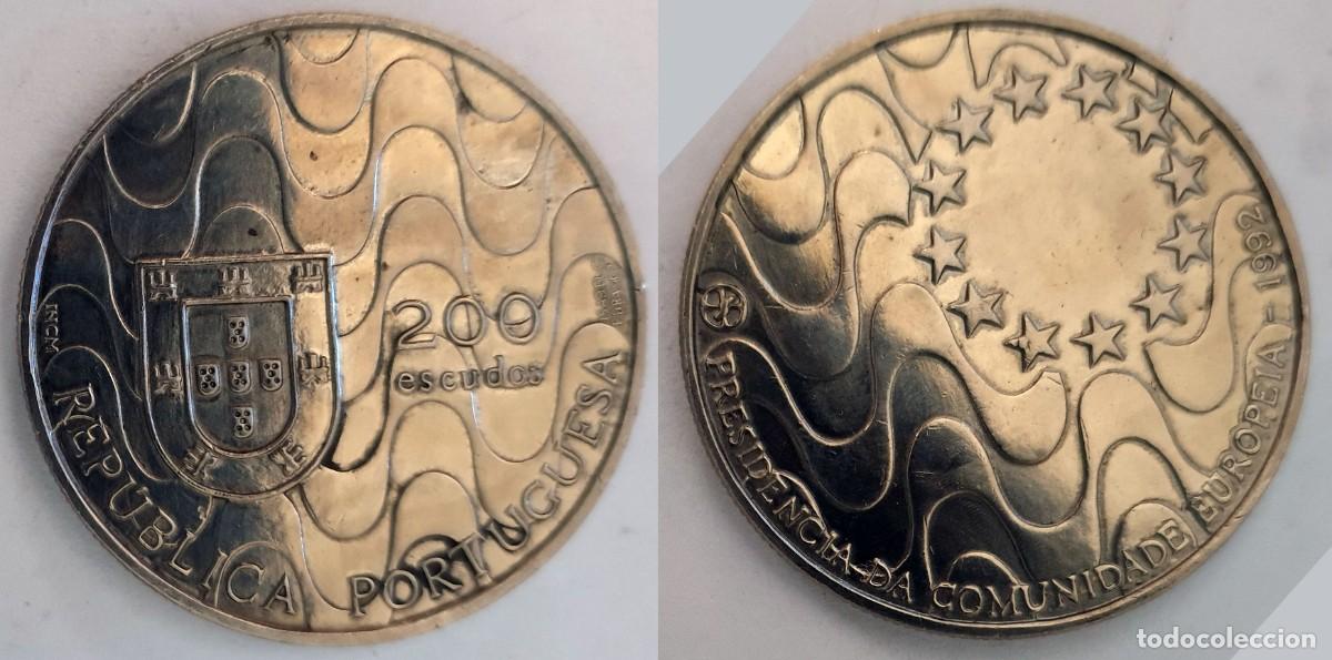 Monedas antiguas de Europa: Portugal 200 Escudos 1992 &ndash; Presidencia de Portugal de la Uni&oacute;n Europea &ndash; KM#663