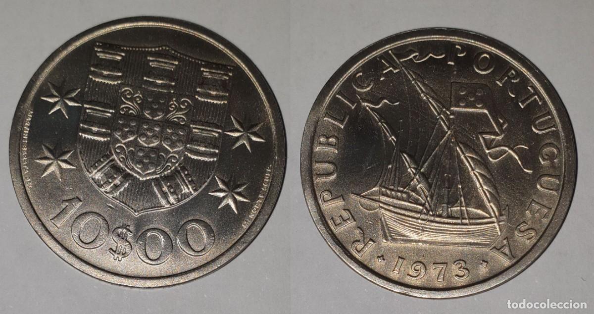 Monedas antiguas de Europa: Portugal 10 Escudos 1973 &ndash; Carabela &ndash; KM#600