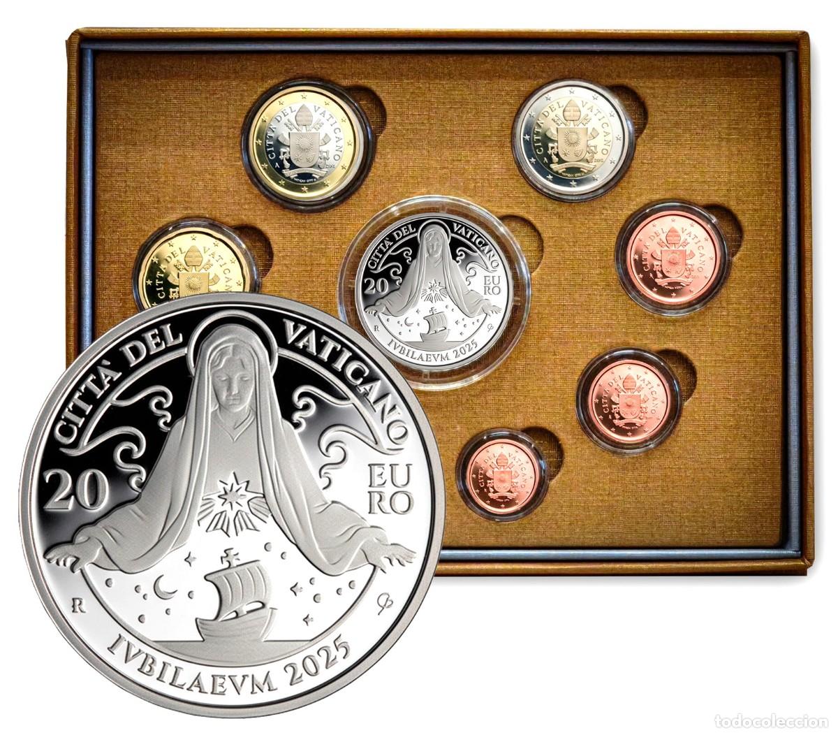 Monedas antiguas de Europa: Vaticano Proof 2025 20&euro; Plata Oficial Euroset Le&oacute;n XIV