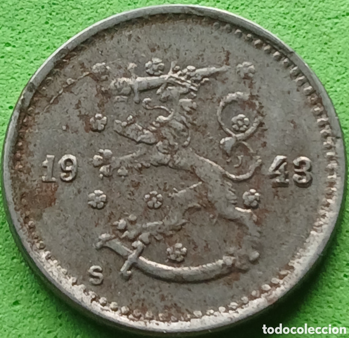 Monedas antiguas de Europa: Finlandia 50 pennia 1943 km#26b poco com&uacute;n