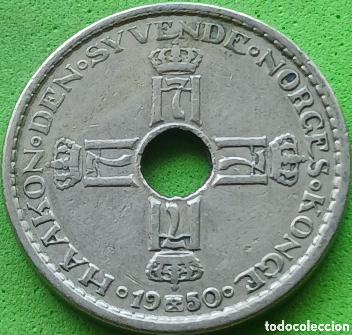 Monedas antiguas de Europa: Noruega 1 corona 1950 km#385