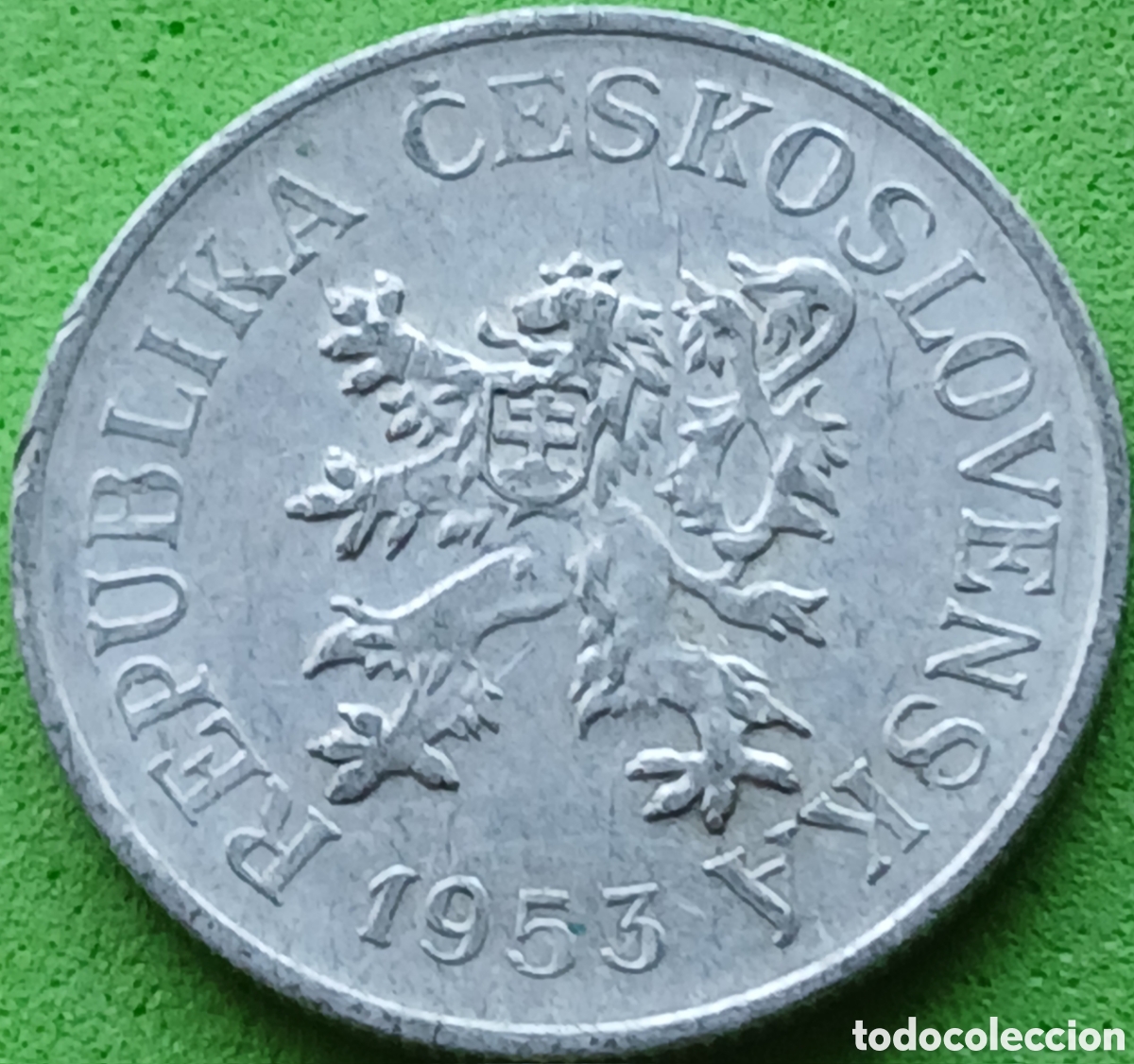 Monedas antiguas de Europa: Checoslovaquia 10 hellers 1953 km#38